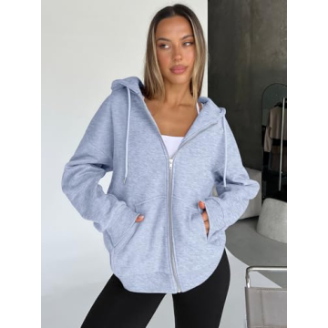 Trendy Queen Women's Oversized Zip-Up Hoodie - Stylish & Warm