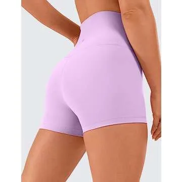 CRZ YOGA Women's Naked Feeling Biker Shorts - 3 Inches High Waisted Yoga Workout Running Spandex Lil...