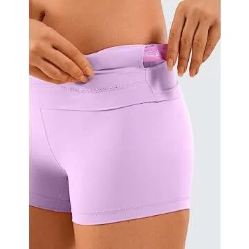 CRZ YOGA Naked Feeling 3 Inch Biker Shorts for Comfort