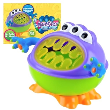 3-D Monster Toddler Snack Containers - Fun & Spill-Proof Snack Cups for Toddlers