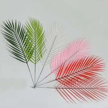 Endndsca 12 Pcs Faux Palm Leaves - Elegant Tropical Decor