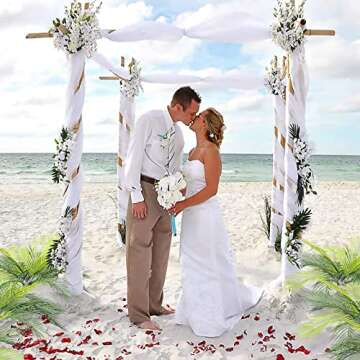 Endndsca 12 Pcs Artificial Palm Leaves Plants Faux Palm Fronds Tropical Large Palm Leaves Greenery Plant for Home Kitchen Party Arrangement Wedding Decoration (Pink)