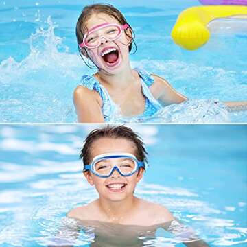 COOLOO Kids Swim Goggles for Age 3-15, 2 Pack Kids Goggles for Swimming with Nose Cover, No Leaking,...