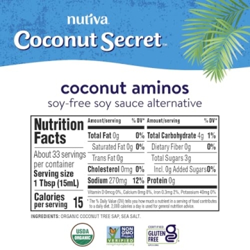 Coconut Secret Coconut Aminos Low Sodium Soy Sauce Alternative