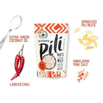 Pili Hunters Variety Pack Pili Nuts - Coconut Oil & Spicy Chili Flavor - Vegan & Keto Snack for Low Carb Energy - As Seen on Shark Tank (Pack of 2)