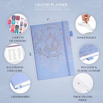 Legend Planner PRO – Deluxe Weekly & Monthly Life Planner to Increase Productivity and Hit Your Go...