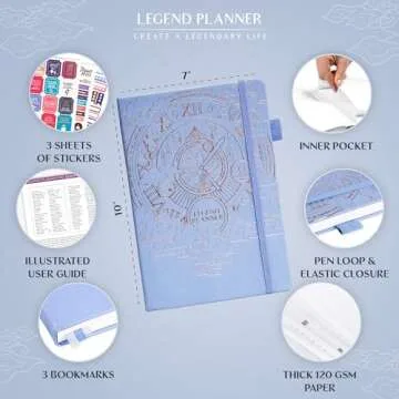 Legend Planner PRO – Deluxe Weekly & Monthly Life Planner to Increase Productivity and Hit Your Go...