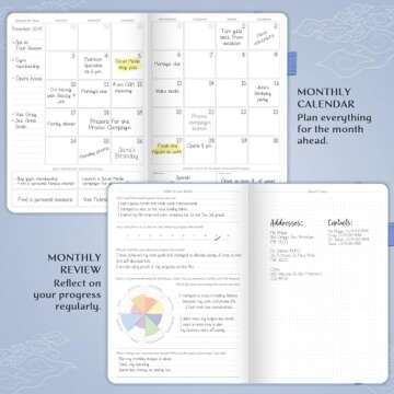 Legend Planner PRO – Deluxe Weekly & Monthly Life Planner to Increase Productivity and Hit Your Goals. Time Management Organizer Notebook – Undated – 7 x 10" Hardcover + Stickers – Periwinkle