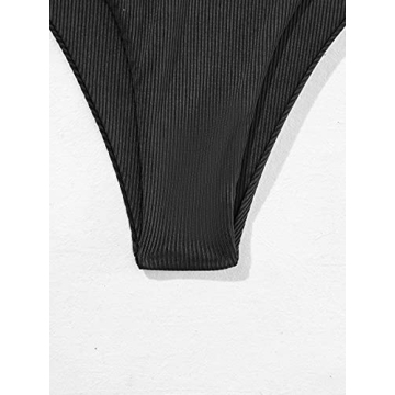 MakeMeChic Women's 2 Piece Bandeau Swimsuit Set Black