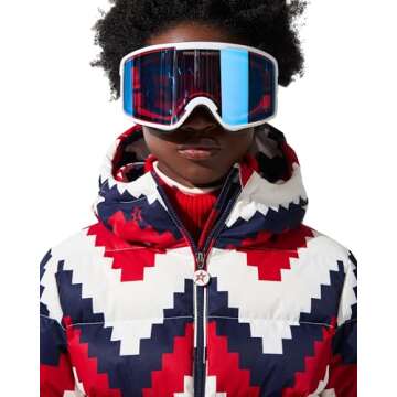 Perfect Moment, Goggles, UNI, Stripe - Red/Snow White/Navy