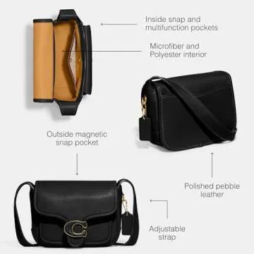 Coach Tabby Messenger 19 in Polished Pebble Leather Black