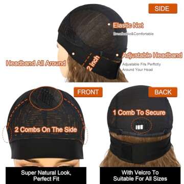 SOMIARIK Light Brown Headband Wig Loose Curly Wigs for Black Women Synthetic Curly Headband Wig Natural Hairline Glueless Wig 26 Inch 130 Density Wigs with Headbands Attached Natural for Daily Use