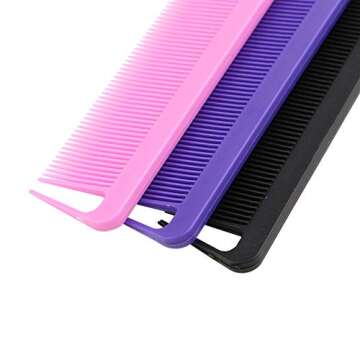 3Pcs Rat Tail Combs,Barber Styling Combs for Women,Anti Static Heat Resistant Hairdressing Comb (Pink)