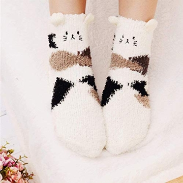 Warm Fluffy Animal Socks for Women - 3 Pairs