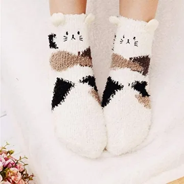 Warm Fluffy Animal Socks for Women - 3 Pairs