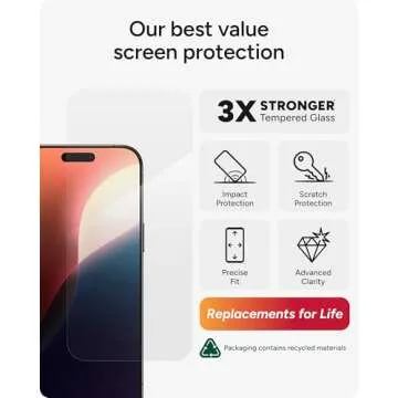ZAGG Glass+ Screen Protector for iPhone 16 Pro Max