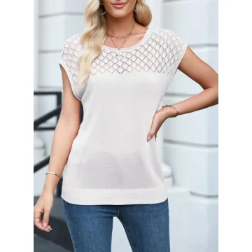 EVALESS Women's Crochet Hollow Out Sweater Summer 2025