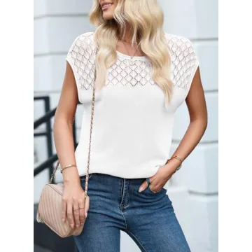 EVALESS Women's Crochet Hollow Out Sweater Summer 2025