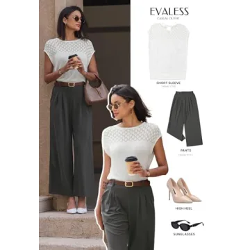 EVALESS Women's Crochet Hollow Out Sweater Summer 2025