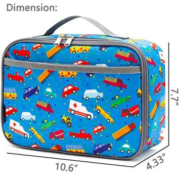 FlowFly Kids Lunch box Insulated Soft Bag Mini Cooler Back to School Thermal Meal Tote Kit for Girls, Boys, Car