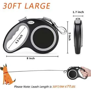 EC.TEAK Retractable Dog Leash for Active Dogs