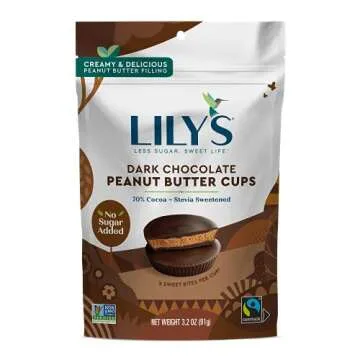 Lily's Premium Dark Chocolate Peanut Butter Cups | Sugar-Free & Keto-Friendly Treats | 3 Pack, 3.2 O...