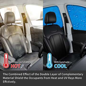 aokway Car Window Shades for Baby (4 Pack), Rear Front Window Shade Side Window Sunshade Baby Univer...