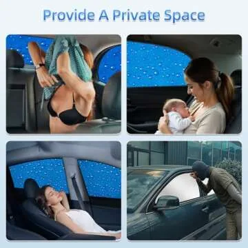 aokway Car Window Shades for Baby (4 Pack), Rear Front Window Shade Side Window Sunshade Baby Universal Magnetic Curtain with Sun UV Protection, Reduce Damage from Direct Bright Sunlight and Heat