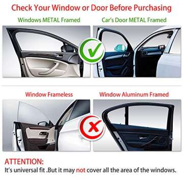 aokway Car Window Shades for Baby (4 Pack), Rear Front Window Shade Side Window Sunshade Baby Universal Magnetic Curtain with Sun UV Protection, Reduce Damage from Direct Bright Sunlight and Heat