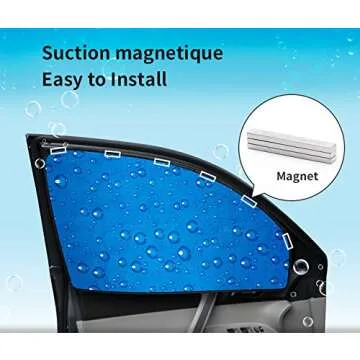aokway Car Window Shades for Baby (4 Pack), Rear Front Window Shade Side Window Sunshade Baby Universal Magnetic Curtain with Sun UV Protection, Reduce Damage from Direct Bright Sunlight and Heat