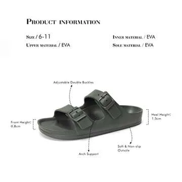 FUNKYMONKEY Women's Waterproof EVA Adjustable Sandals
