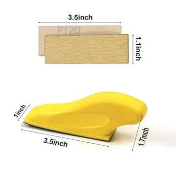 70 Sheets Micro Detail Sander Paper Kit,3.5”x 1”Hand Sanding Block for Small Projects Wet Dry Ho...