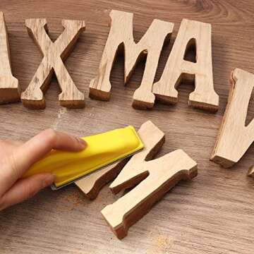 70 Sheets Micro Detail Sander Paper Kit,3.5”x 1”Hand Sanding Block for Small Projects Wet Dry Hook & Loop Alumina 80 to 600 Grit Sandpaper for Wood Crafts,Tight Narrow Spaces Metal Finishing