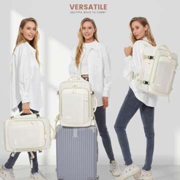 LOVEVOOK Travel Backpack for Women, 40L Carry On Backpack with 3 Packing Cubes,TSA Personal Item Travel Bag Airline Approved, Water Resistant Weekender Overnight Luggage Daypack, Fits 17 Inch Laptop