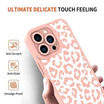 ZIYE for iPhone 14 Pro Max Case Leopard Pattern Phone Case with Camera Protection,Silicone TPU Phone Protective Cover Cheetah Design Cases Compatible with iPhone 14 Pro Max 6.7 Inch