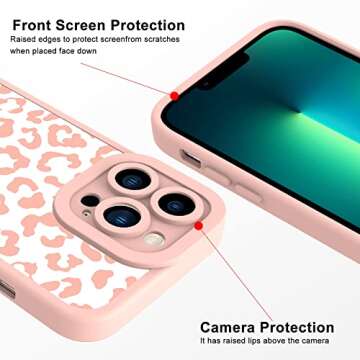 ZIYE for iPhone 14 Pro Max Case Leopard Pattern Phone Case with Camera Protection,Silicone TPU Phone Protective Cover Cheetah Design Cases Compatible with iPhone 14 Pro Max 6.7 Inch