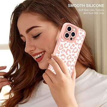 ZIYE for iPhone 14 Pro Max Case Leopard Pattern Phone Case with Camera Protection,Silicone TPU Phone Protective Cover Cheetah Design Cases Compatible with iPhone 14 Pro Max 6.7 Inch