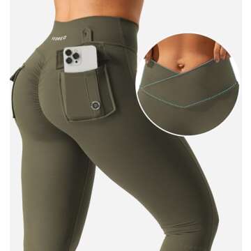 YEOREO Charm Scrunch Workout Leggings with Pockets