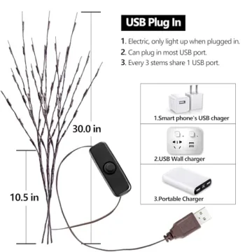 KXCOFTXI Twig Lights, USB Powered Decorative Branches