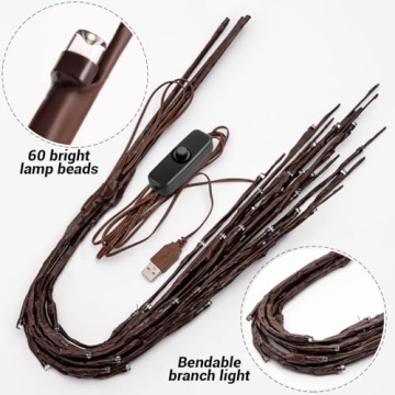 KXCOFTXI Twig Lights, USB Powered Decorative Branches