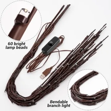 KXCOFTXI Twig Lights, USB Powered Decorative Branches