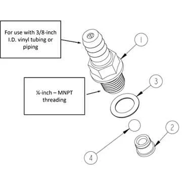 Little Giant CV-10 Check Valve for the following Little Giant Series Condensate Pumps - VCC, VCMA, VCL-14 and VCL-24, 1/4-inch MNPT x 3/8-inch Barbed, Black, 599065