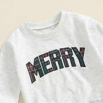 FIOMVA Toddler Baby Boy Girl Outfit Embroidered Sweatshirt Top+Plaid Pants Set Little Boy Girls Spring Fall Winter Clothes