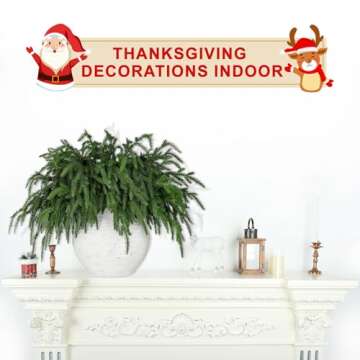 12 Pcs Realistic Christmas Pine Branches, Natural Droopy,Soft Bendable Christmas Pine Stems, Lifelike Christmas Greenery for Vases, Cedar Wreaths,Cedar Garland，Outdoor Indoor Christmas Decorations