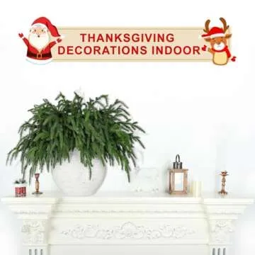 12 Pcs Realistic Christmas Pine Branches, Natural Droopy,Soft Bendable Christmas Pine Stems, Lifelike Christmas Greenery for Vases, Cedar Wreaths,Cedar Garland，Outdoor Indoor Christmas Decorations