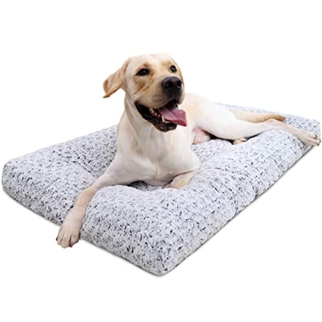 Deluxe Washable Plush Dog Bed - Comfy Anti-Slip Pet Mat