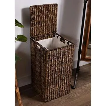 BIRDROCK HOME Hand Woven Laundry Hamper with Liner