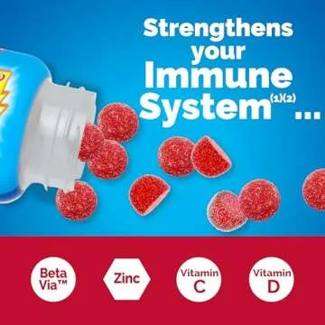 Emergen-C Immune+ Immune Gummies, Vitamin D Plus 750 mg Vitamin C, Immune Support Dietary Supplement, Caffeine Free, Gluten Free, Raspberry Flavor - 45 Count