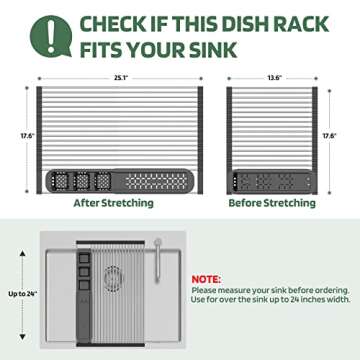 Expandable Roll Up Dish Drying Rack for All Sink Sizes