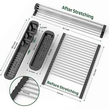 Expandable Roll Up Dish Drying Rack for All Sink Sizes